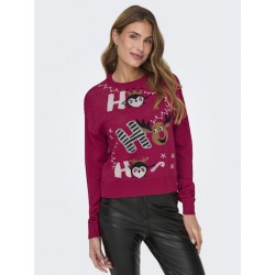 ONLY Xmas Strikket Julesweater - Chili Pepper