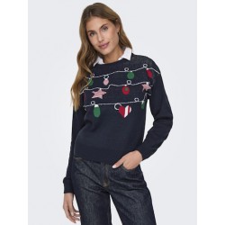ONLY Xmas Strikket Julesweater - Night Sky