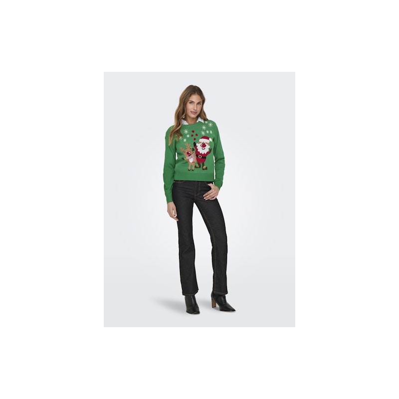 ONLY Xmas Strikket Julesweater - Green Jacket