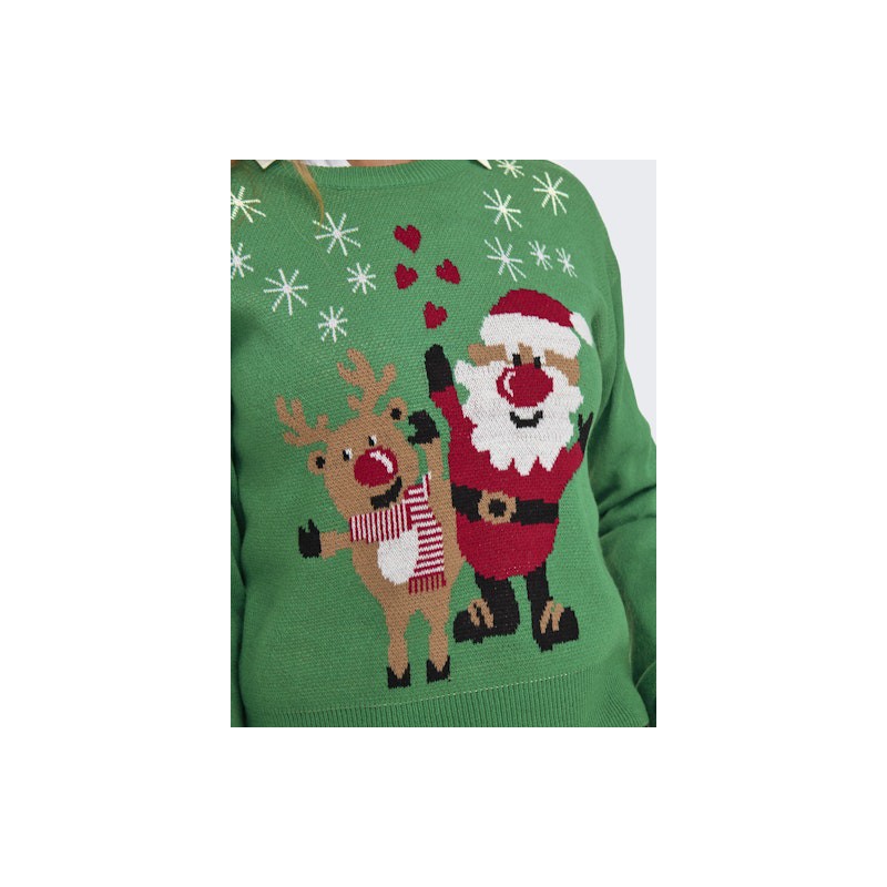 ONLY Xmas Strikket Julesweater - Green Jacket