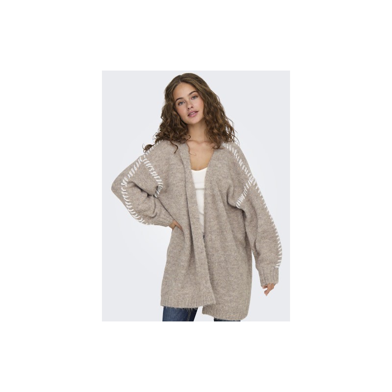 JDY Zoey Life Stitch Strikket Cardigan - Chateau Gray