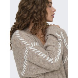 JDY Zoey Life Stitch Strikket Cardigan - Chateau Gray