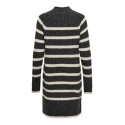 JDY Miley Stribet Strikkjole - Dark Grey Melange