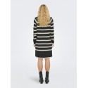 JDY Miley Stribet Strikkjole - Dark Grey Melange