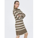 JDY Miley Stribet Strikkjole - Malt Ball