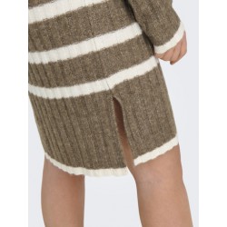 JDY Miley Stribet Strikkjole - Malt Ball