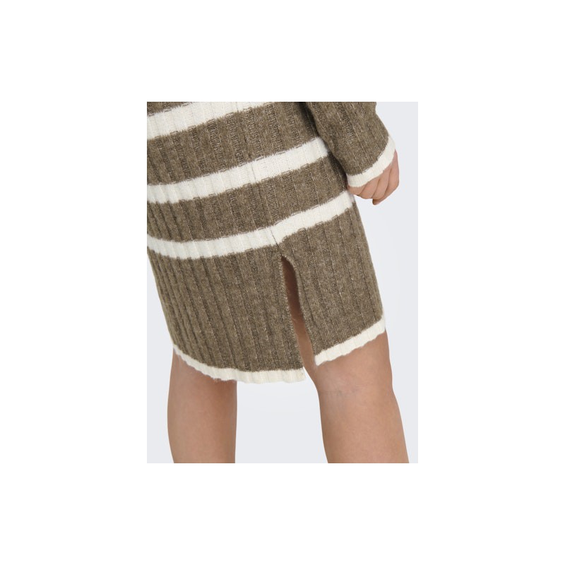 JDY Miley Stribet Strikkjole - Malt Ball