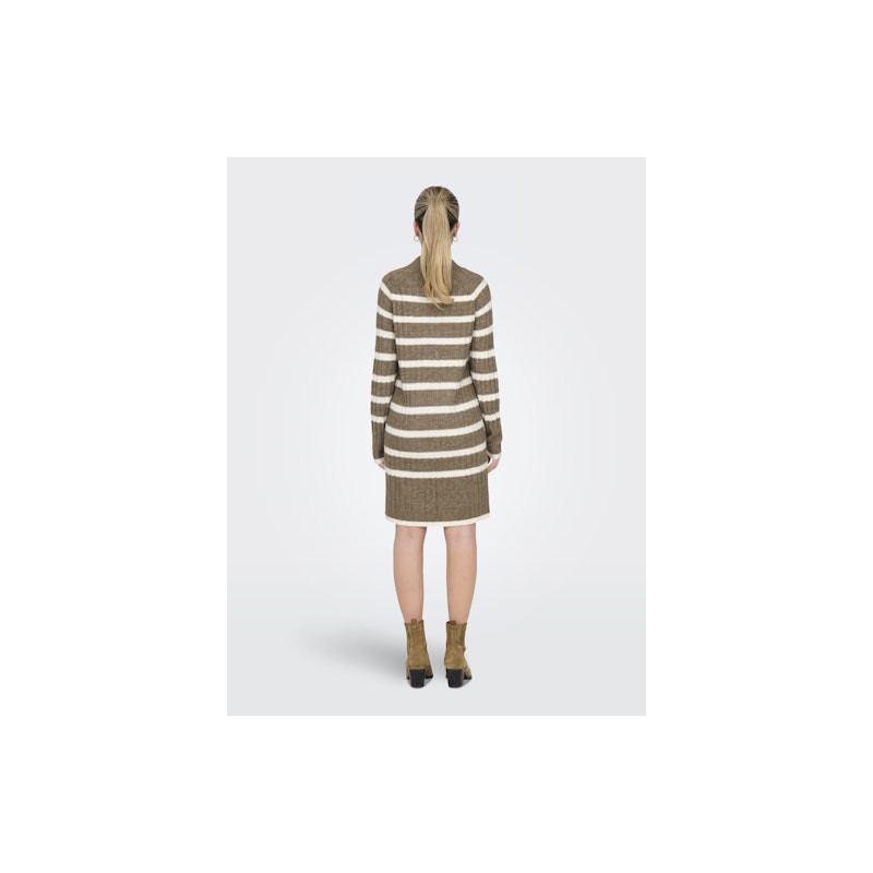 JDY Miley Stribet Strikkjole - Malt Ball