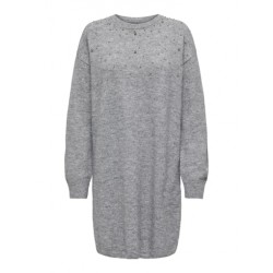 JDY Nami Life Strikkjole - Dark Grey Melange
