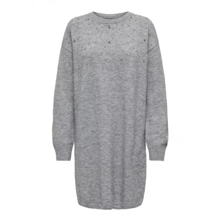 JDY Nami Life Strikkjole - Dark Grey Melange
