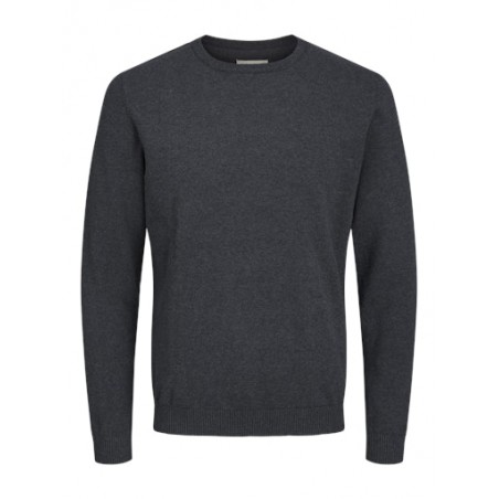 JACK & JONES Plus Basic Strik Sweater - Dark Grey Melange