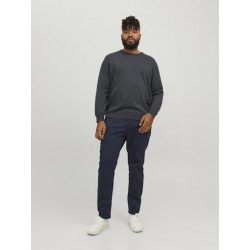 JACK & JONES Plus Basic Strik Sweater - Dark Grey Melange