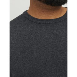 JACK & JONES Plus Basic Strik Sweater - Dark Grey Melange