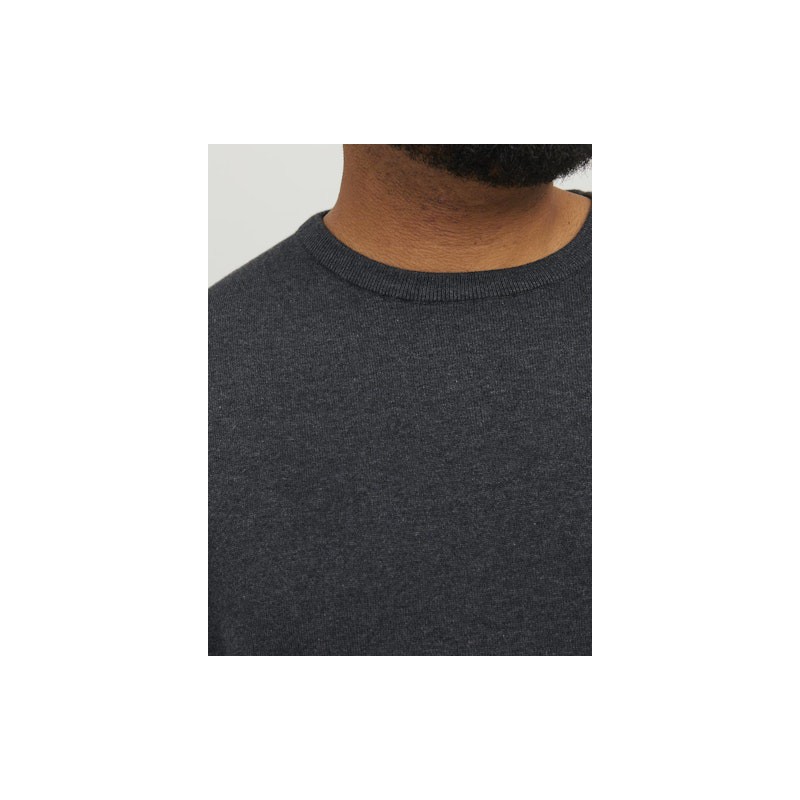 JACK & JONES Plus Basic Strik Sweater - Dark Grey Melange