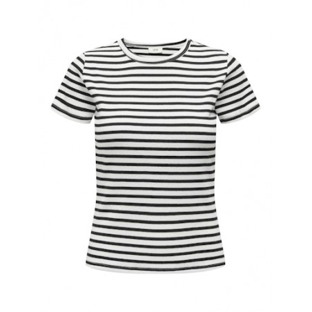 JDY Solar Top - Cloud Dancer / Black Stripes