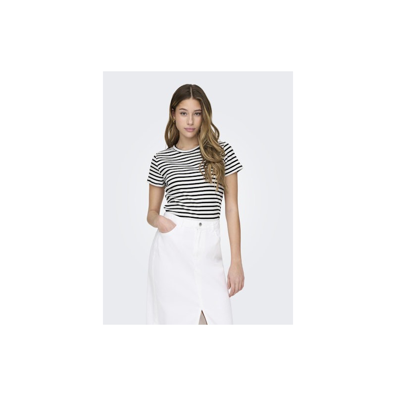 JDY Solar Top - Cloud Dancer / Black Stripes