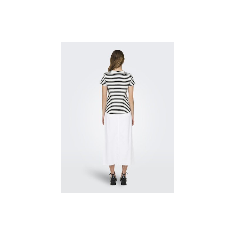 JDY Solar Top - Cloud Dancer / Black Stripes