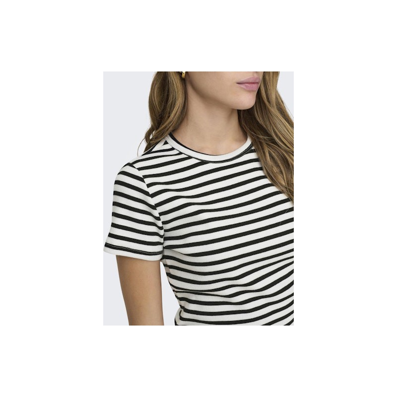 JDY Solar Top - Cloud Dancer / Black Stripes