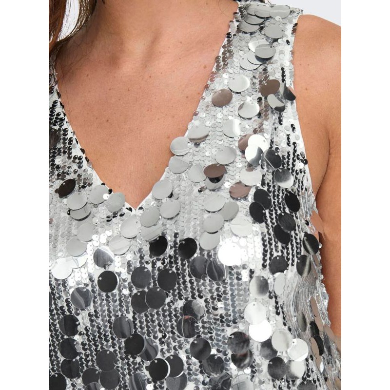 JDY Claire Sequins Kjole - Silver
