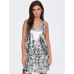 JDY Claire Sequins Kjole - Silver
