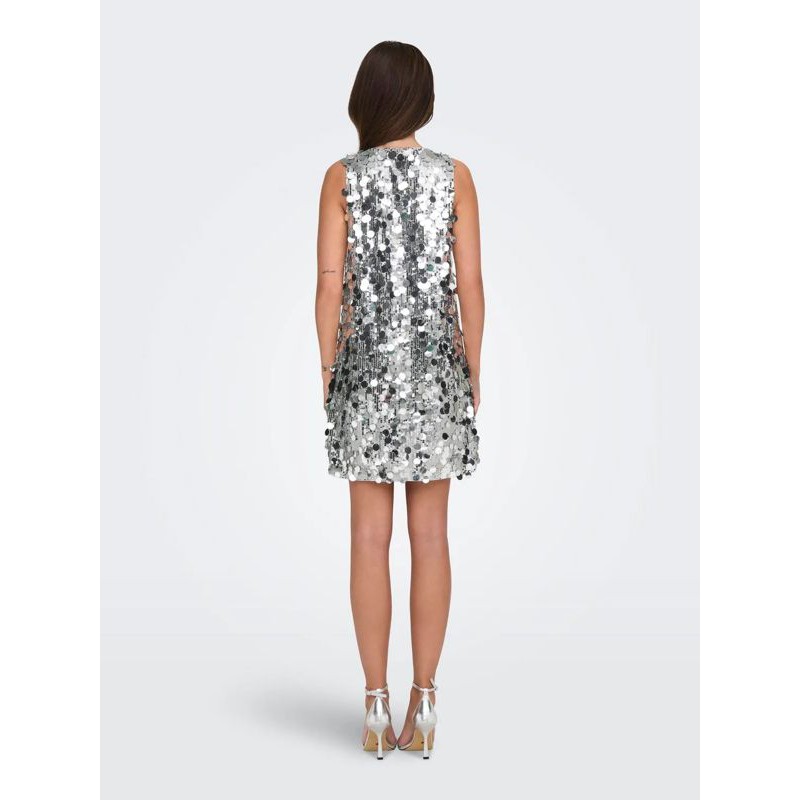 JDY Claire Sequins Kjole - Silver