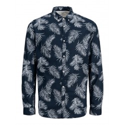JACK & JONES Leaf Langærmet Hør Skjorte - Navy Blazer
