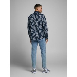 JACK & JONES Leaf Langærmet Hør Skjorte - Navy Blazer
