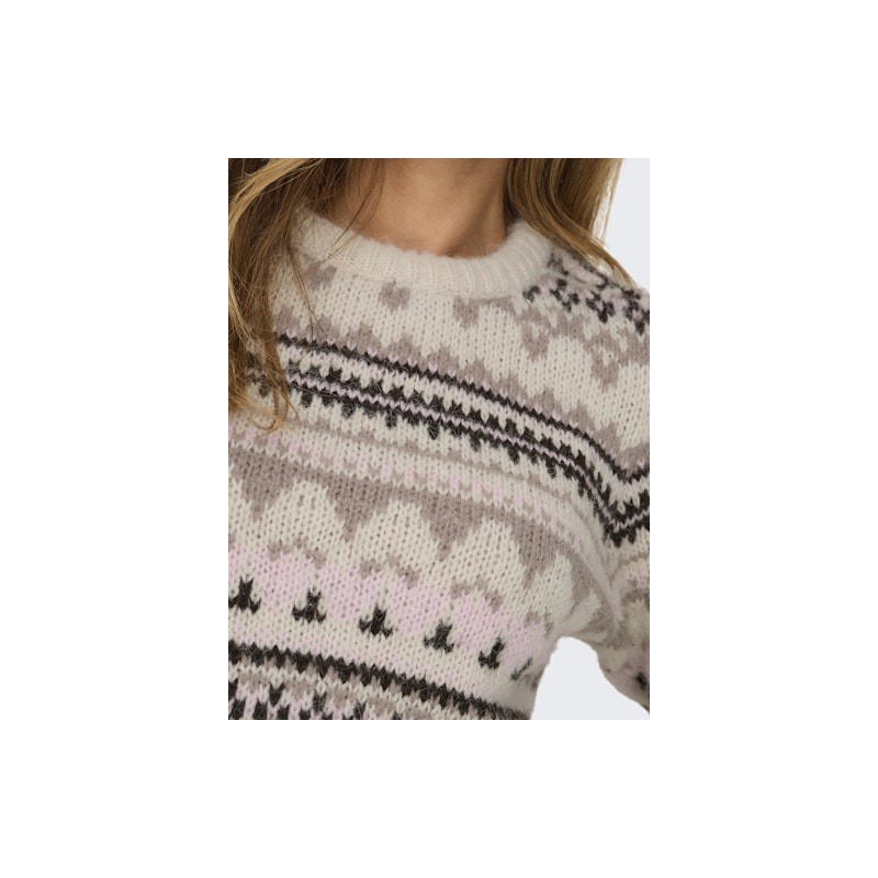 ONLY Montana Mønstret Strik - Whitecap Gray