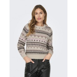 ONLY Montana Langærmet Life O-Neck Cc Knt - Hvidcap Gray