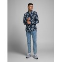 JACK & JONES Leaf Langærmet Hør Skjorte - Navy Blazer