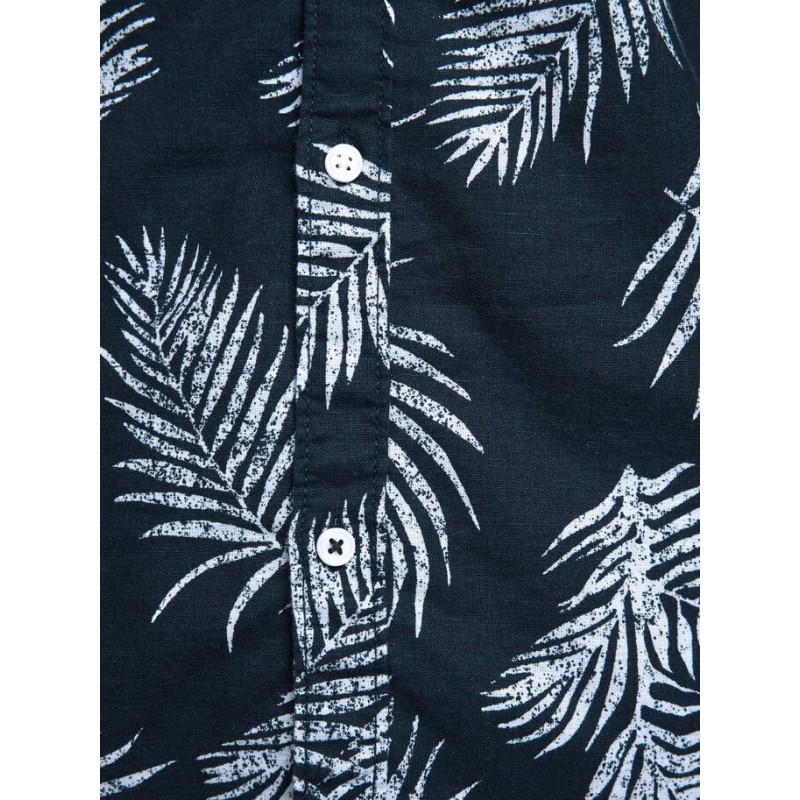 JACK & JONES Leaf Langærmet Hør Skjorte - Navy Blazer