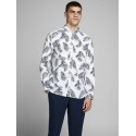JACK & JONES Leaf Langærmet Hør Skjorte - Hvid