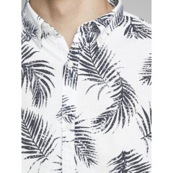 JACK & JONES Leaf Langærmet Hør Skjorte - Hvid
