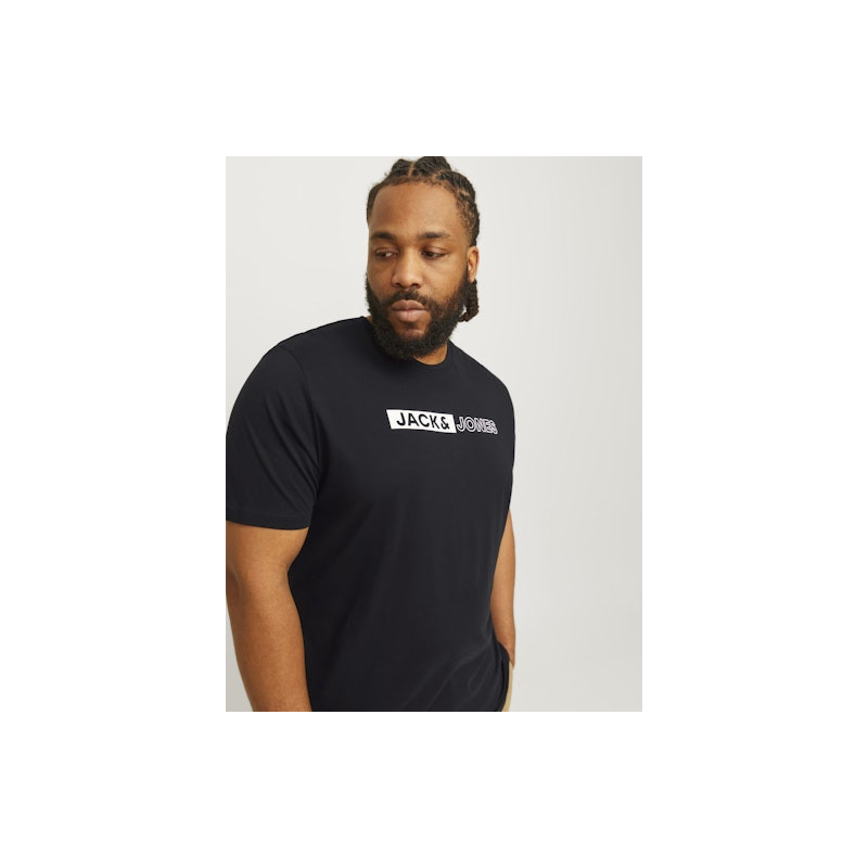 JACK & JONES Plus Ecorp Logo T-shirt - Sort