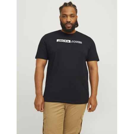 JACK & JONES Plus Ecorp Logo T-shirt - Sort