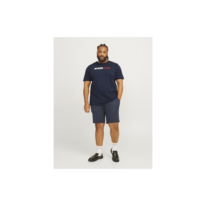 JACK & JONES Plus Ecorp Logo T-shirt - Navy Blazer
