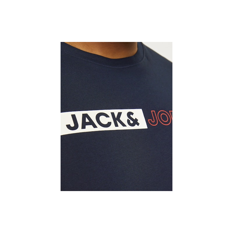 JACK & JONES Plus Ecorp Logo T-shirt - Navy Blazer
