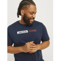 JACK & JONES Plus Ecorp Logo T-shirt - Navy Blazer