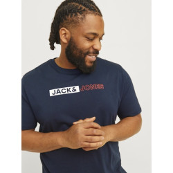 JACK & JONES Plus Ecorp Logo T-shirt - Navy Blazer