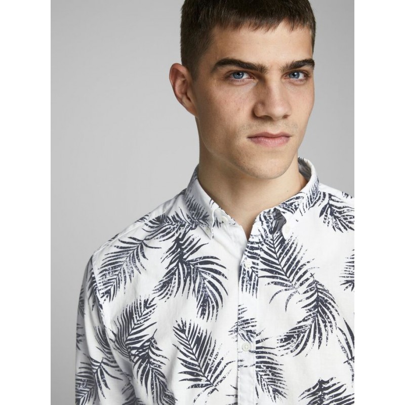 JACK & JONES Leaf Langærmet Hør Skjorte - Hvid