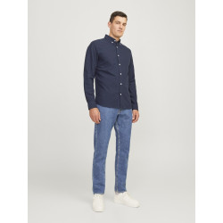 JJ REBEL Oscar L/S Skjorte - Navy Blazer