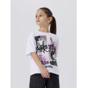 NAME IT Nkfoxa Wednesday Kortærmet Rlx Top Box Sky - Bright Hvid