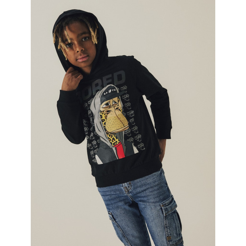 NAME IT KIDS Dico Bored Ape Sweatshirt - Sort