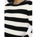 JDY Plum Stribet Strik Bluse - BLack/Eggnogg