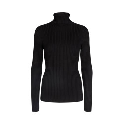 SOYA CONCEPT Dollie Ribstrikket Bluse - Sort