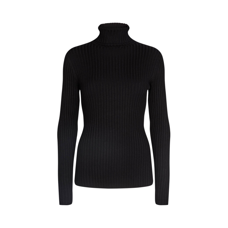 SOYA CONCEPT Dollie Ribstrikket Bluse - Sort