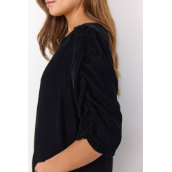 SOYA CONCEPT Nicole Velour Bluse - Sort