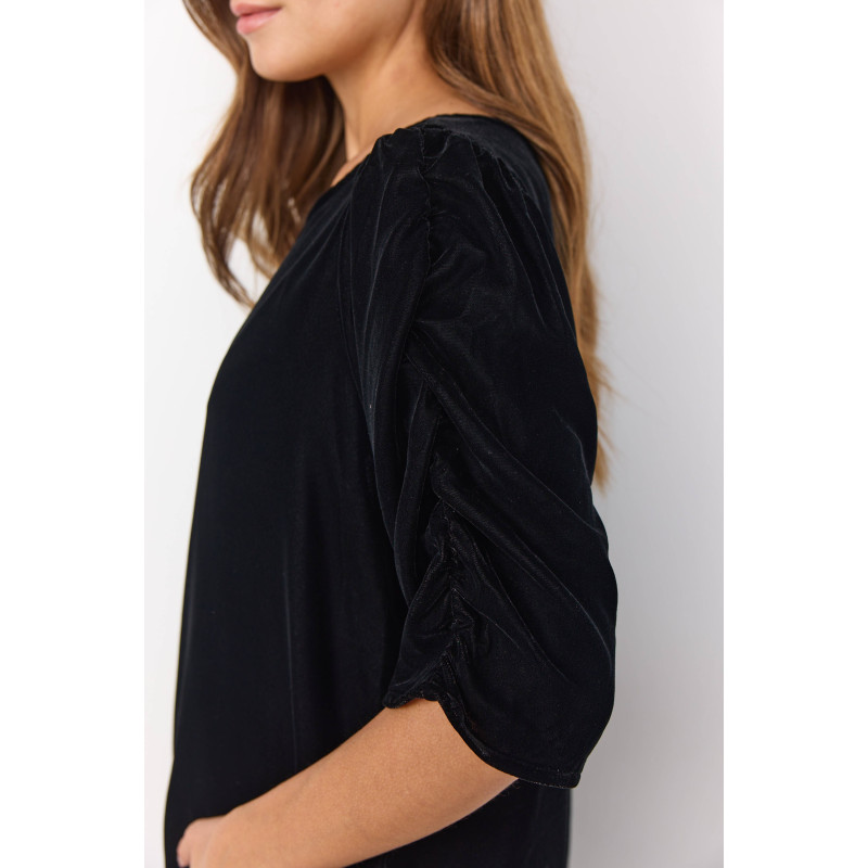 SOYA CONCEPT Nicole Velour Bluse - Sort