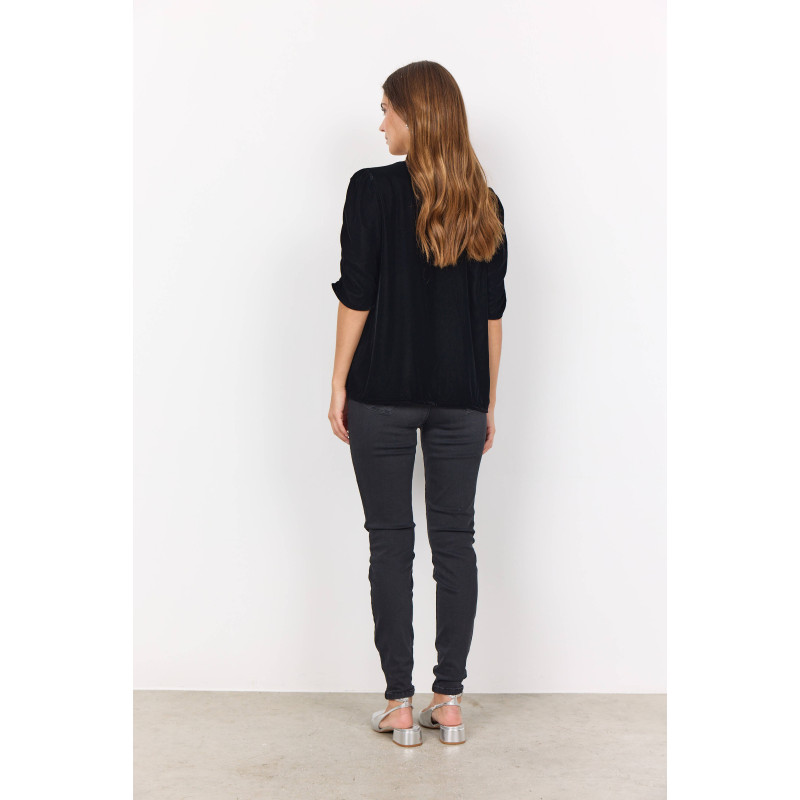 SOYA CONCEPT Nicole Velour Bluse - Sort