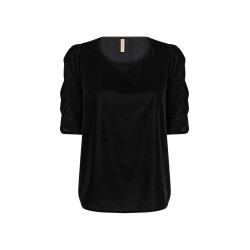 SOYA CONCEPT Nicole Velour Bluse - Sort